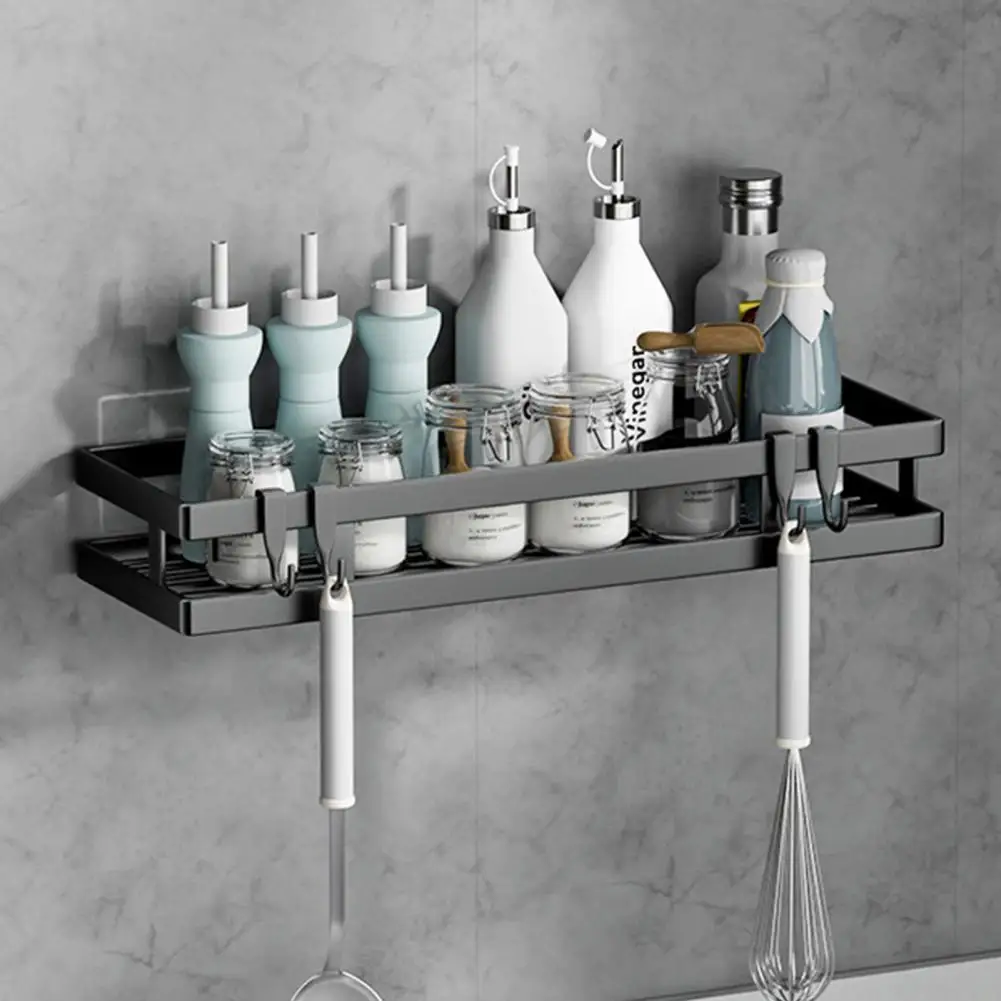 Storage Shelf  Useful Easy to Install Reusable  Wall Mounted Kitchen Storage Holder Kitchen Supplies