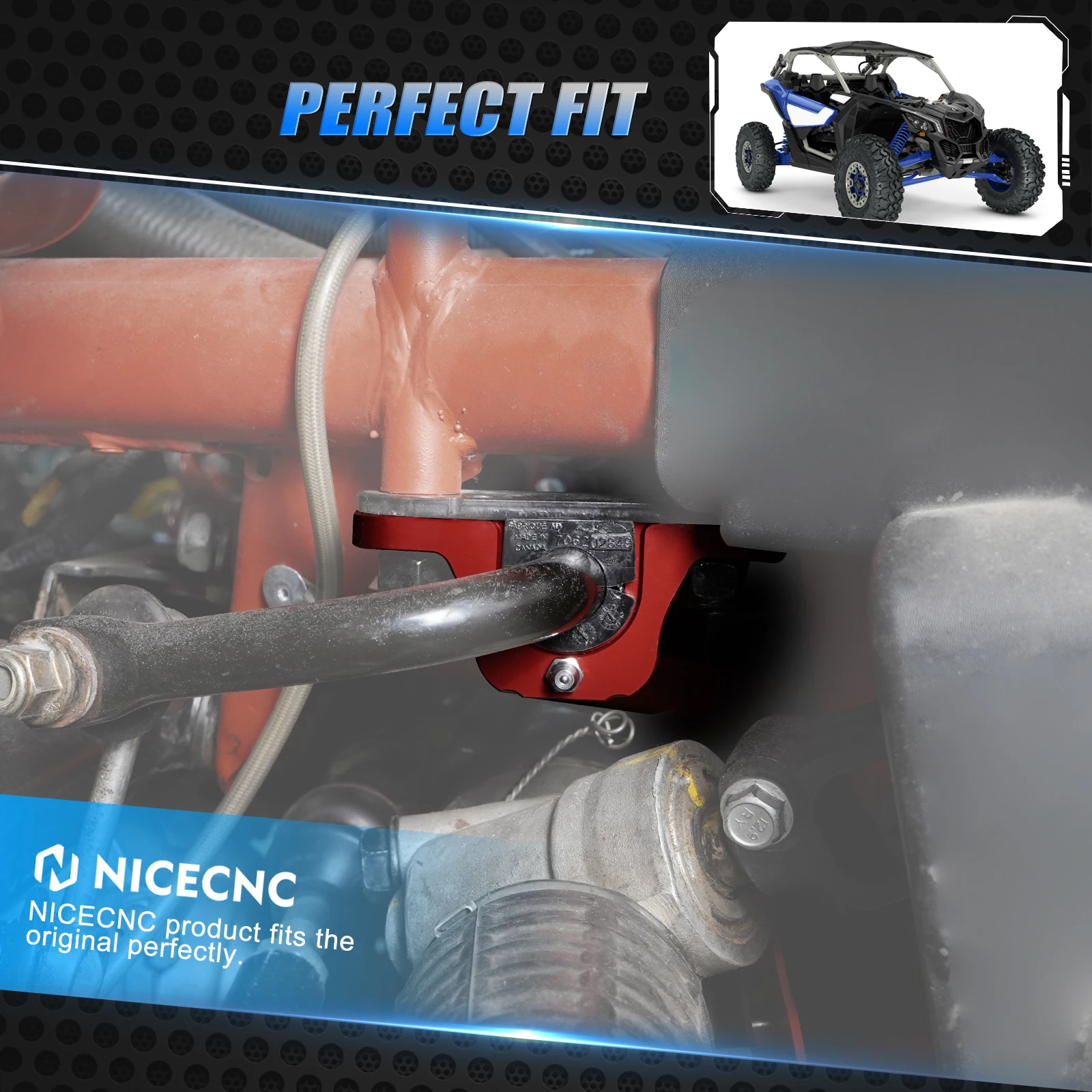 NICECNC Vordere Stabilisatorhalterungen für CAN Am Maverick X3 Max R 4x4 Turbo DPS 2017-2023 Aluminium UTV Zubehör – Detail 14