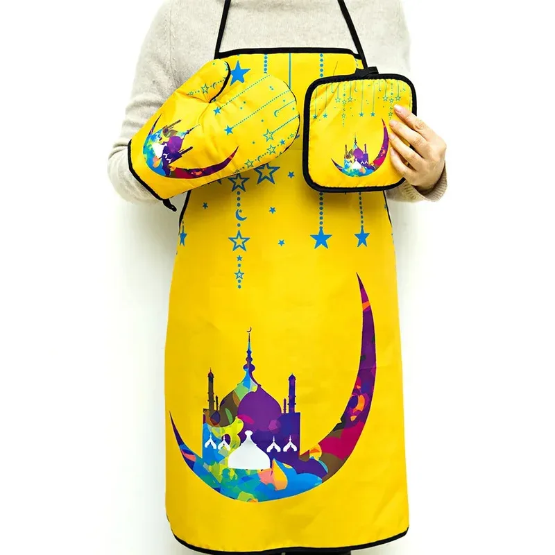 رمضان مبارك الطبخ الخبز المئزر وعاء حامل فرن قفاز عيد الفطر مسلم الإسلامي كريم سوهور إفطار المطبخ الديكور هدية #4