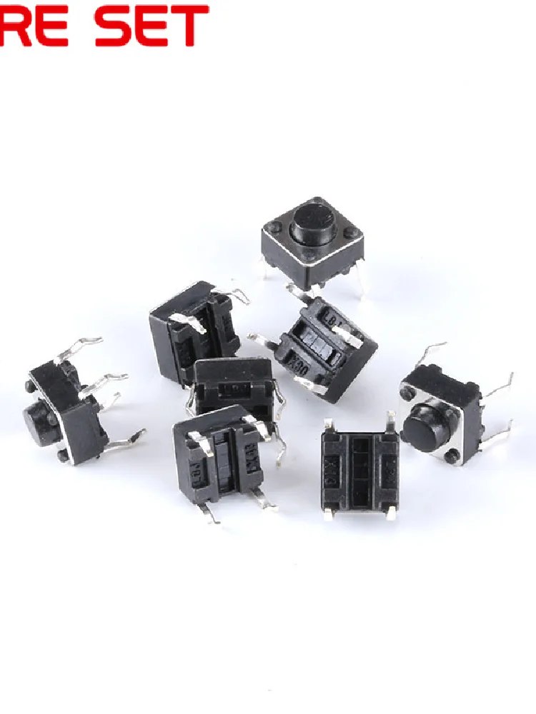 10 sztuk Mini mikro chwilowy dotykowy przełącznik wciskany 6*6*5mm 4 Pin ON/OFF klawisze przycisk DIP 6x6x5mm — zdjęcie 2