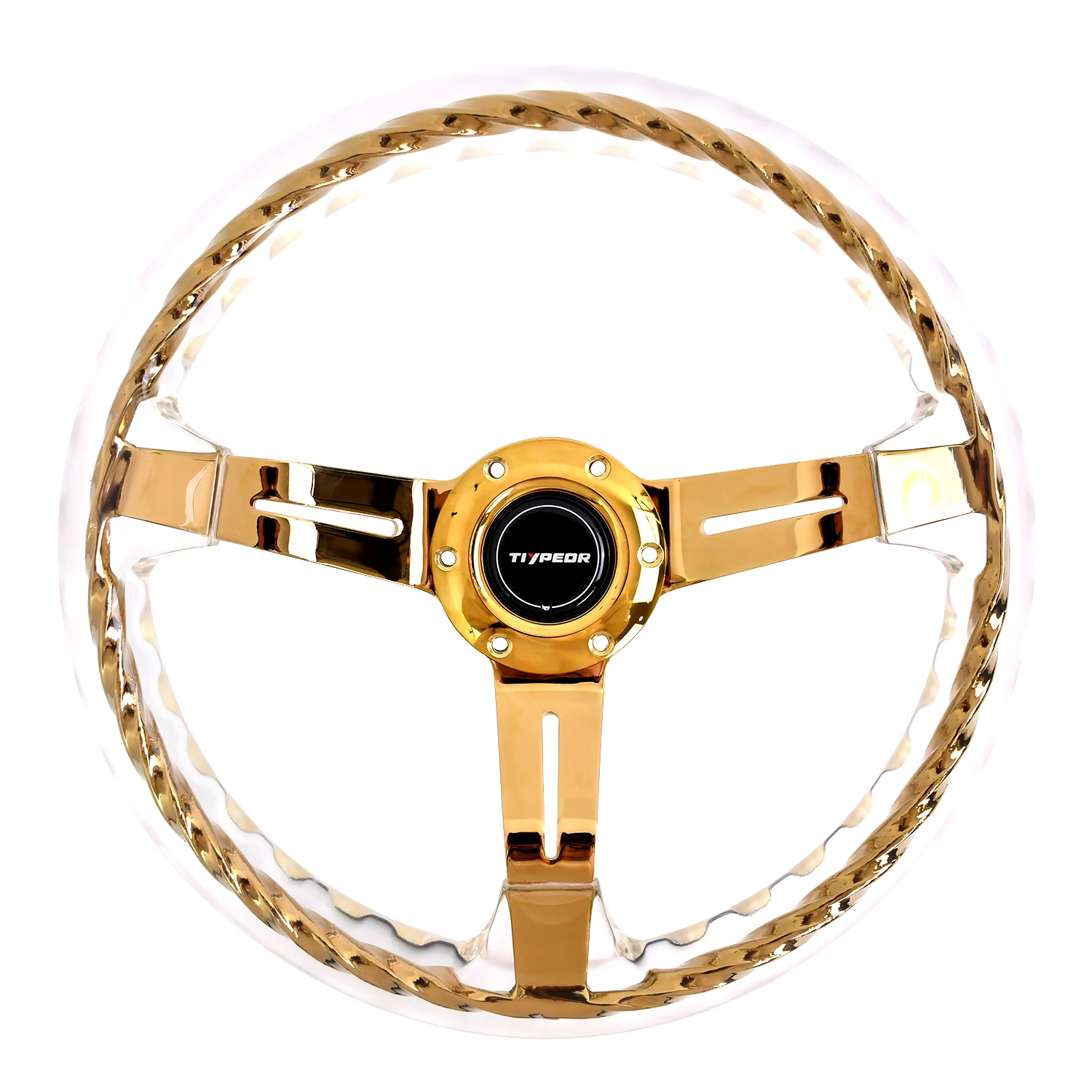 Car Clear Steering Wheel 330MM Transparency Hitman Style Tiypeor Twist Crystal JDM Matsuri Steering Wheel