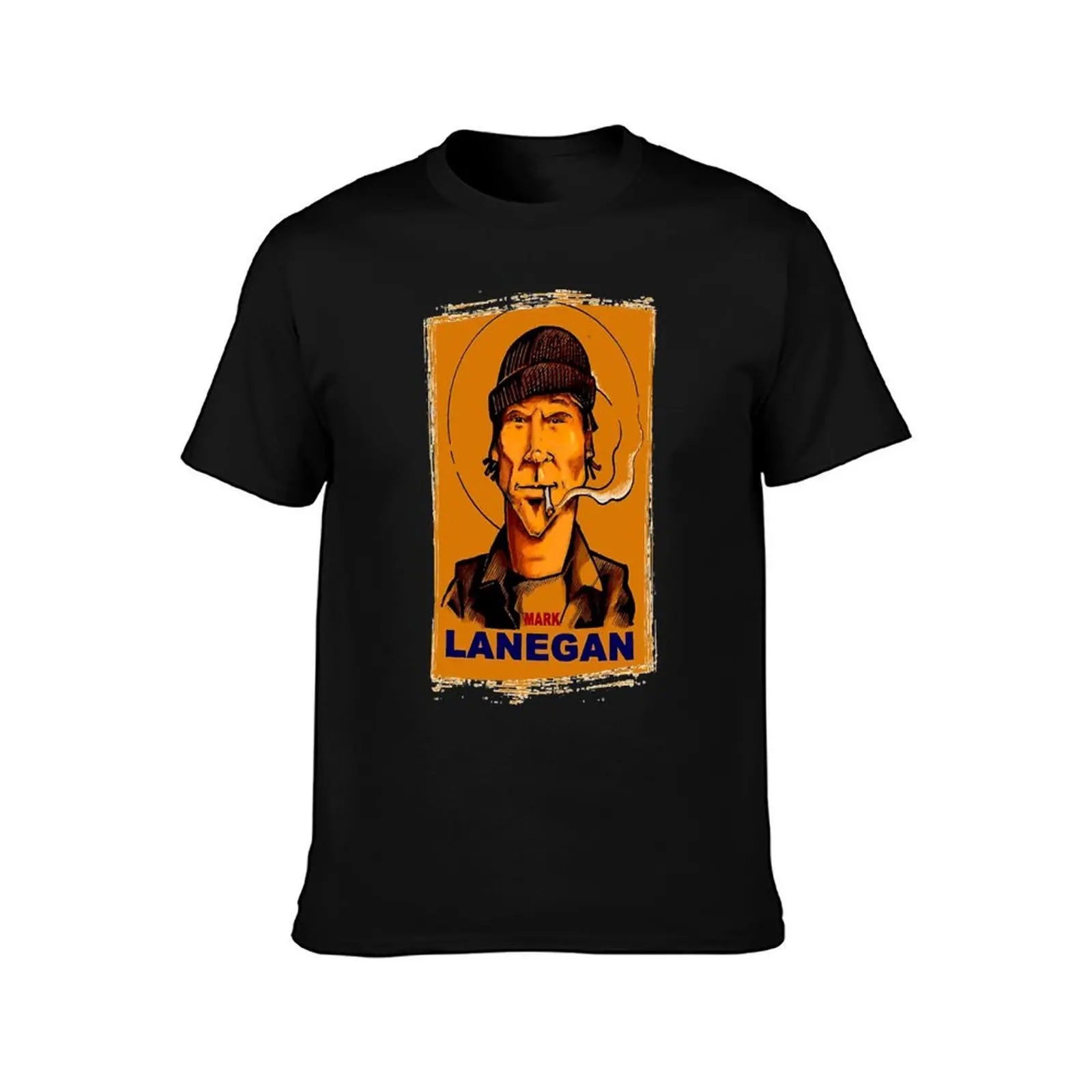 Mark Lanegan T-Shirt, Summer Casual Cotton Tee, Oversized Streetwear Tops, Vintage Graphic Print, Loose Fit Short Sleeve
