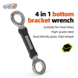 Super B 4 in 1 Bottom Bracket Wrench Professional Bicycle Repair Tools Bottom&Crank Tool For Shimano Sturdy and Durable