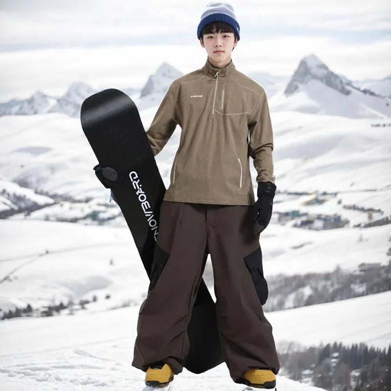 

2025 New Women's Ski Pants, Sporty Loose Snowboard Windproof Snowsuit Men's Wearable Breathable Pants