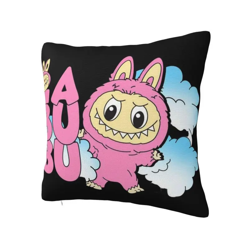 Custom Soft Happy Birthday Labubues Anime Throw Pillow Cover Decoration Square Cushion Cover Pillowcover for Sofa