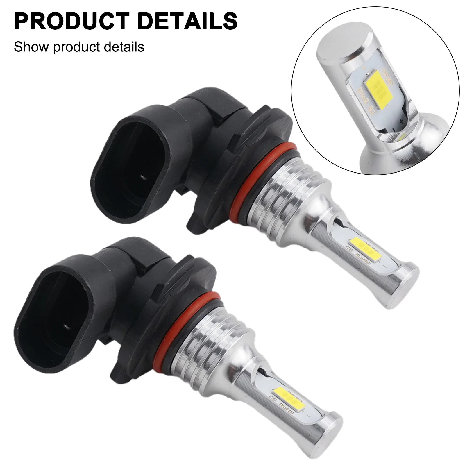 White HiLo Beam LED Headlight Bulbs for RAV4 2016 2018 9012 Easy Installation and Removal Made of Quality Material