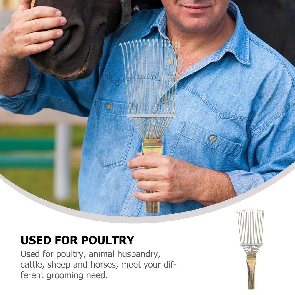 

Metal Horse Brush Strong Durable Hair Remover Cow Cattle Livestock Fine Grinding Smooth Handle Lightweight Comfortable Grip