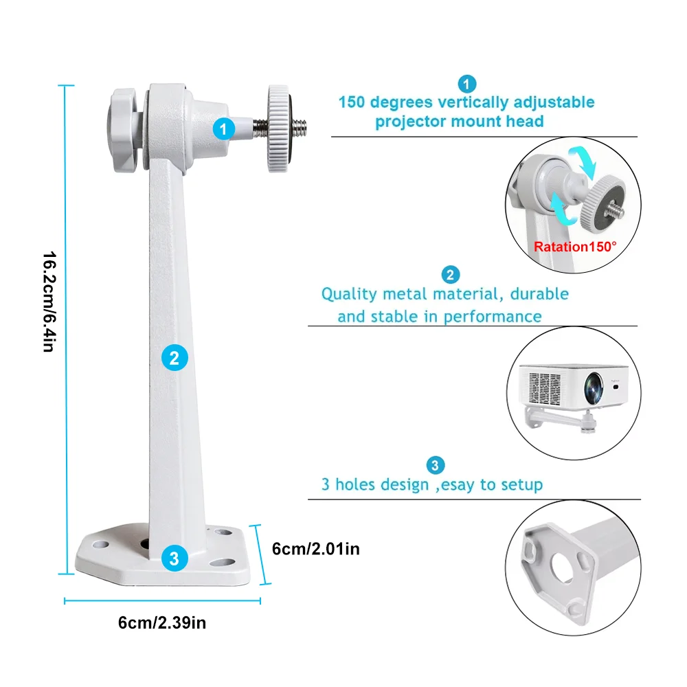 Loading 5KG Mini Projector Bracket Wall Ceiling Mount YG300 HY300 Pro HY320 CCTV Projector Wall Holder Stand Hanger Mounting