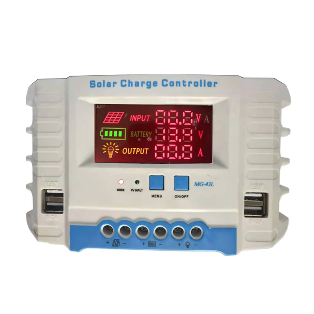 PWM Solar Charge Controller  LCD Display  10A 20A 30A 40A  Multiple Intelligent Security Protection  Convenient and Intuitive