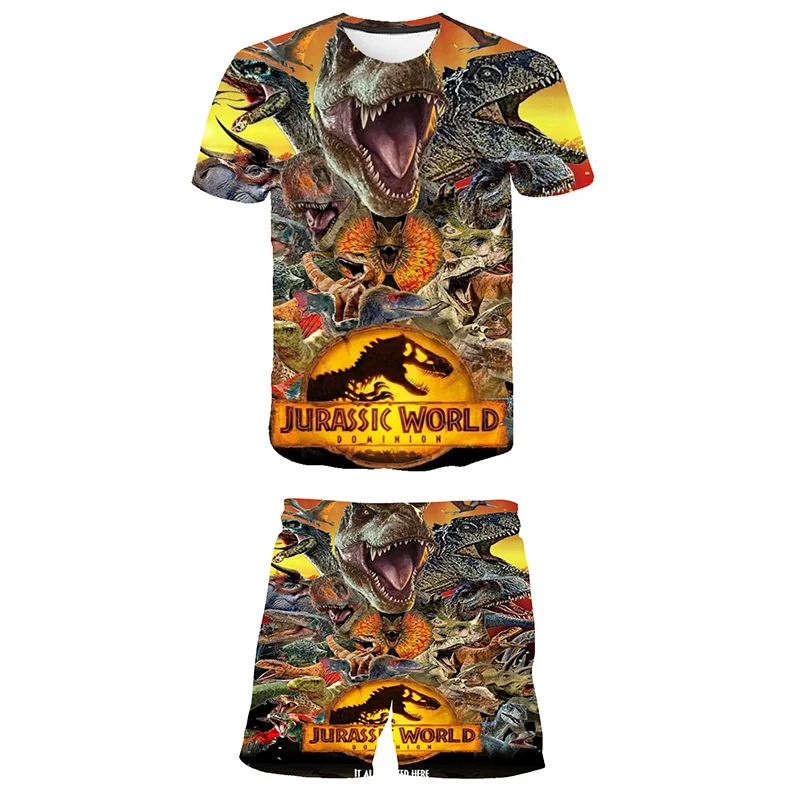 Kids Jurassic World Dominion Clothes Set 2024 Summer Baby T-shirts Casual Tees Toddler Cartoon Tops Children Shirts Girl Outfit