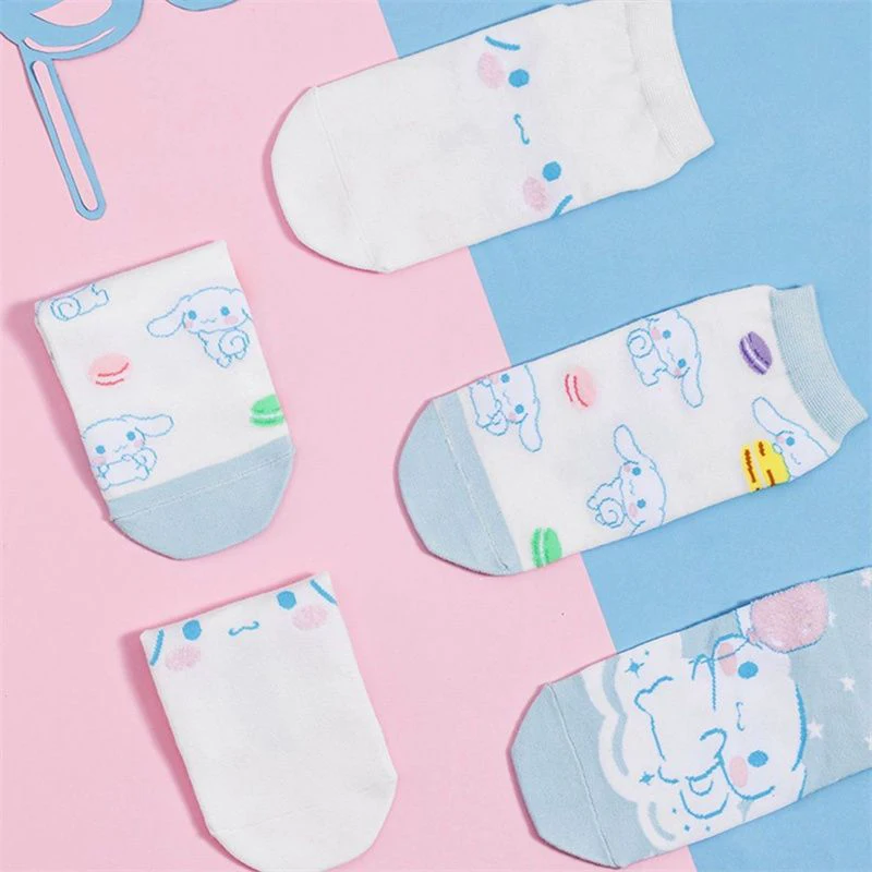 Chaussettes Kawaii Sanurgente Kuromi pour filles, Cinnamoroll Dog, My Melody Anime, Minces, Confortables, Sports, Été, Mignon, Étudiant, 3 Paires