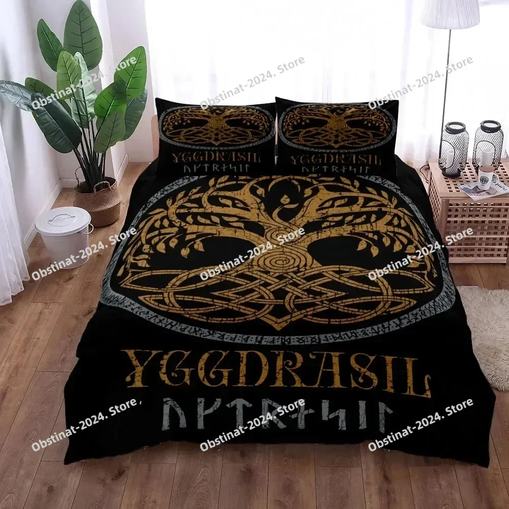 Yggdrasil Tree of Life Bedding Set Print With Pillowcase Bed Duvet Cover Soft Single Double Queen Super King Size Bed Linen Set