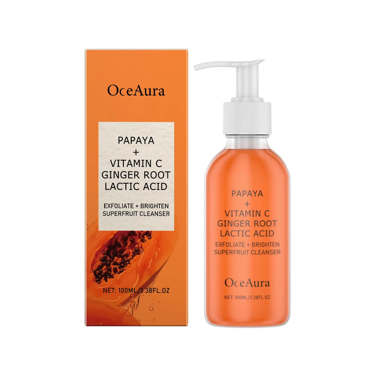 パパイヤ ビタミン C クレンザー - 生姜根と乳酸を配合した角質除去洗顔料 (100ml/3.38oz)」