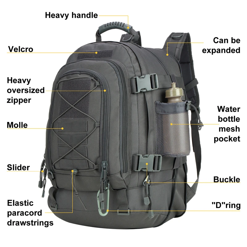 Tactical Backpack  Nylon Camping Man Rucksacks Large Capacity Waterproof Hunting Pack Sport Trekking Fishing Bag