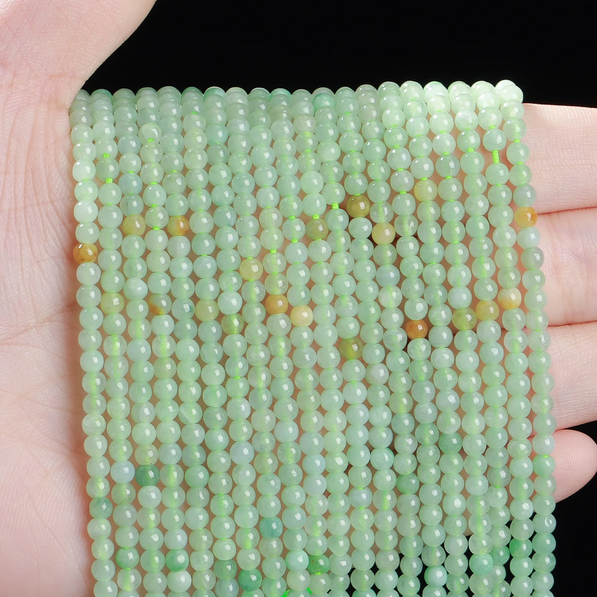 3mm Natural Stone Mixed Color Emerald Jadeite Beads Loose Spacer Gems Bead for Jewelry Making DIY Bracelet Necklace Accessories
