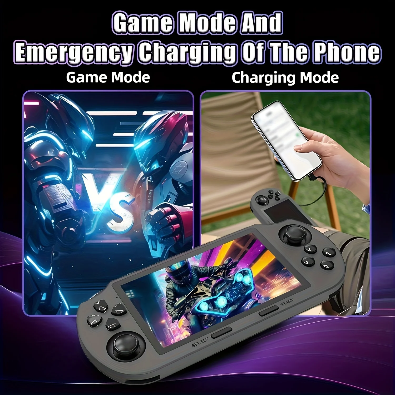 وحدة تحكم ألعاب محمولة SF3000، شاشة 4.5 بوصة، شحن USB-C، منفذ USB-C، متوافق مع أجهزة الكمبيوتر الشخصية، PS4، Xbox One، Nintendo Switch