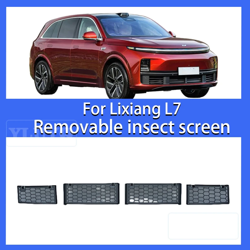 For Lixiang L7, dedicated insect-proof net, front middle grille three-segment dust protection cover, detachable 2025 accessories