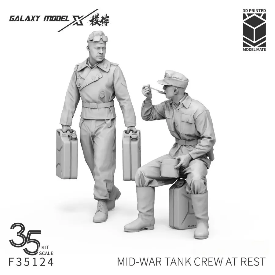 Galaxy F35124 1/35 MID-War Tank Crew At Rest (2 Figures)3D Print Parts