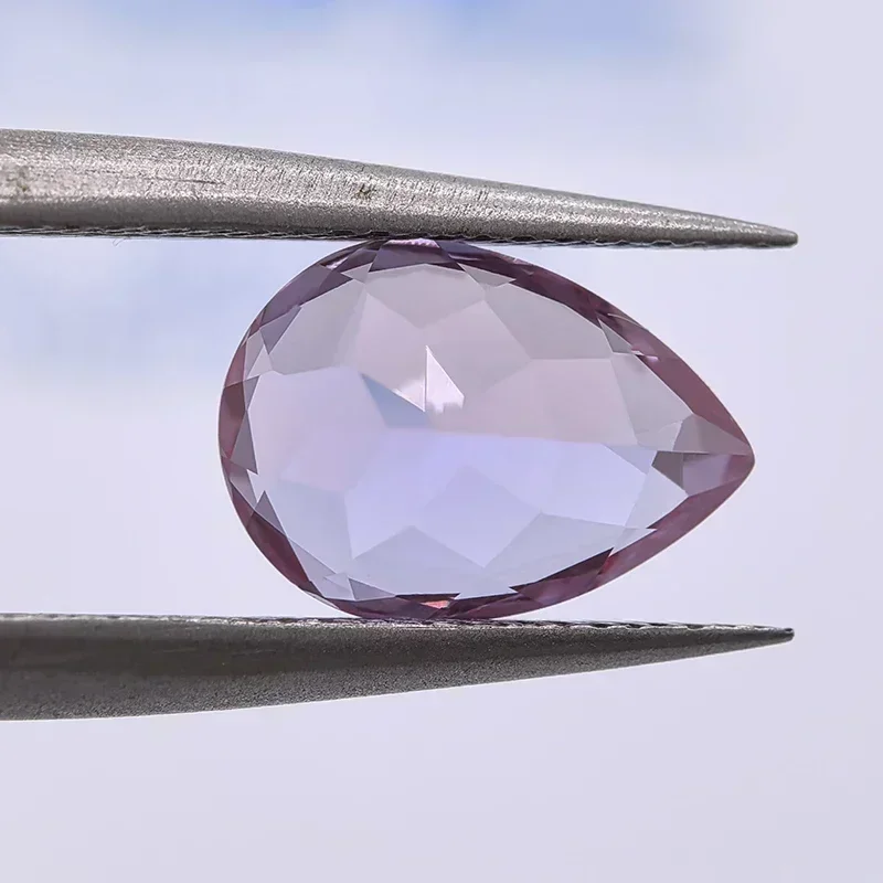 Top Lab Grown Pear Shape Alexandrite Stone Purple Color Charms Beads Selectable AGL Certificate for Diy
