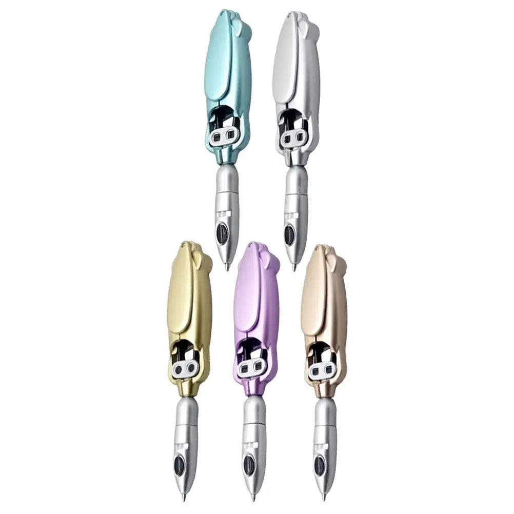 5Pcs Frog Deformation Ballpoint Pens Colorful Fun Shape Retractable Compact to Full Length Creative Writing Tool for Study