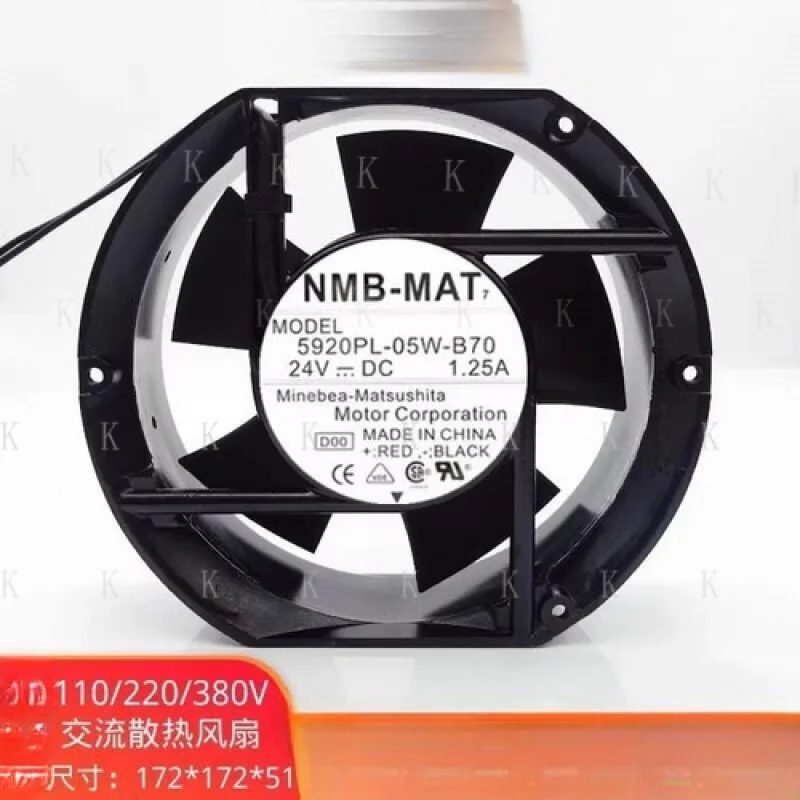 

C FOR NMB-MAT7 5920PL-05W-B70 17251 DC24V 1.25A 17CM Aluminum Frame Cooling Fan # A6–27