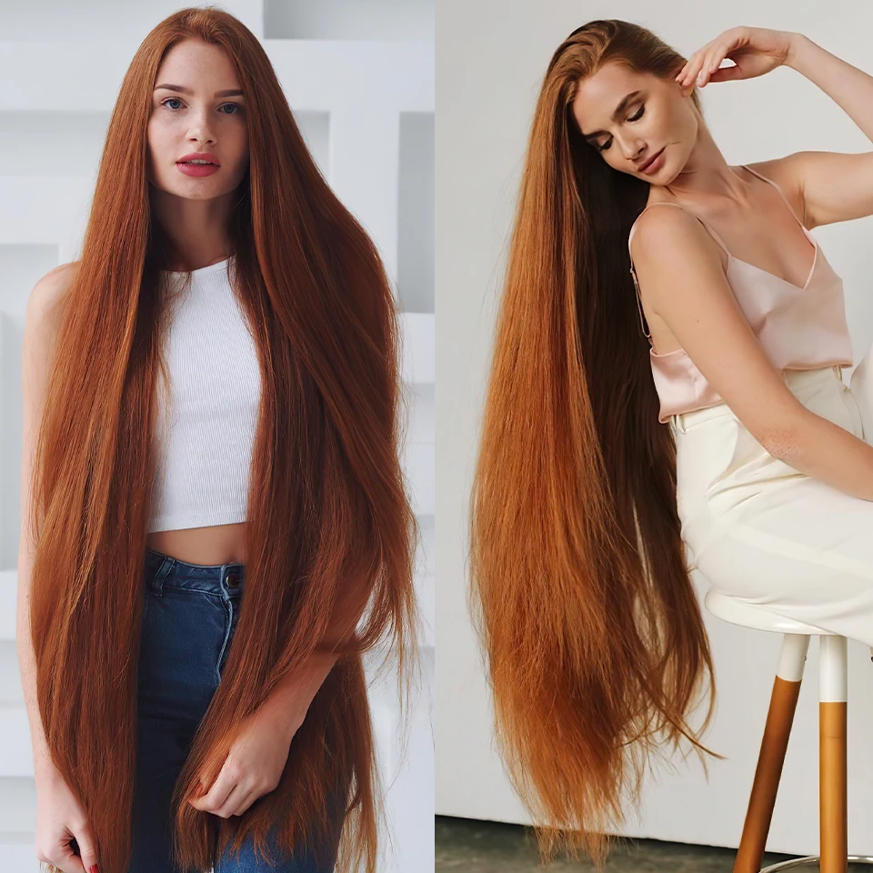 Супер длинные натуральные черные синтетические кружевные парики 13x6, 40 дюймов, высокое качество, длинный прямой бесклеевой кружевной фронтальный парик для женщин, косплей