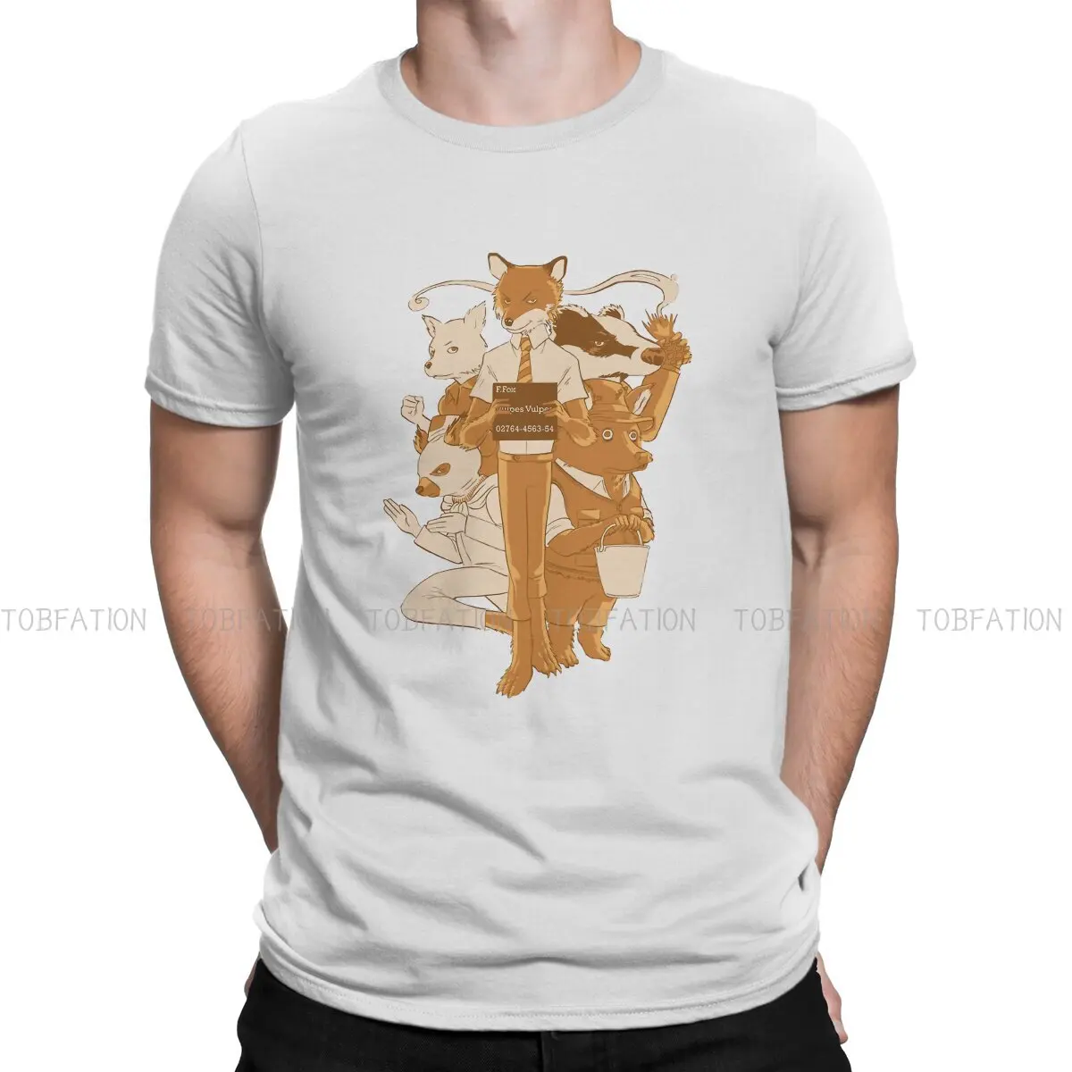 Fantastic Mr Fox Characters Tshirt Graphic Men Tops Vintage Homme Summer Streetwear Cotton Harajuku T Shirt