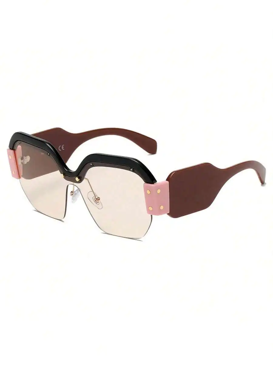 Oversized Fashion Sunglasses For Women – Stylish Rimless Design