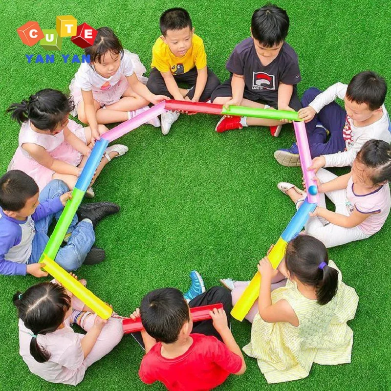 Juegos de desafío de tubería para niños al aire libre, actividades de construcción de equipos para adultos, juguete de entrenamiento de integración sensorial, pelota deportiva