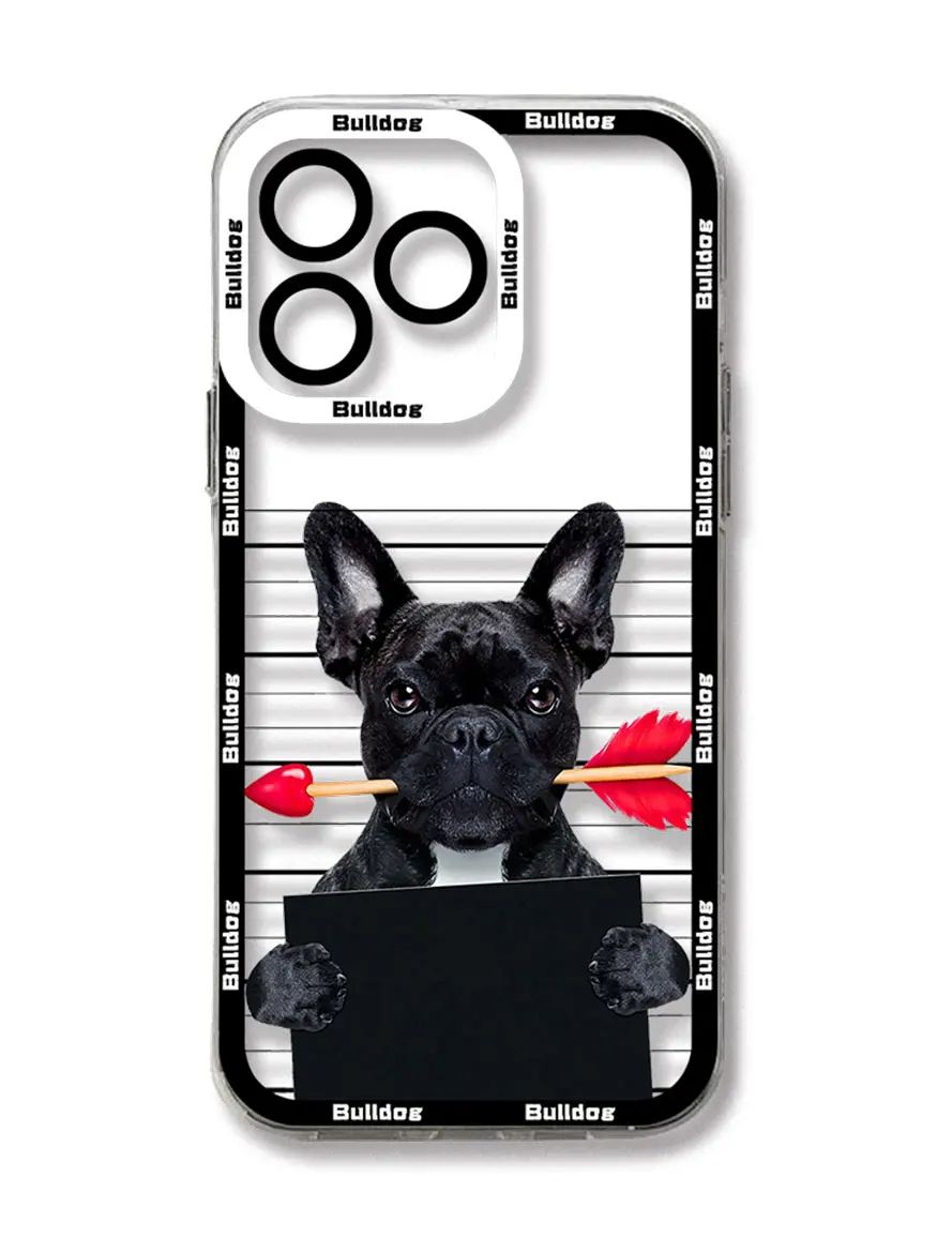 Pug Dog French Bulldog Phone Case For iPhone 16 15 14 13 12 Mini 11 Pro Max X XR XS 8 15 16 Plus Soft Silicone Transparent Cover