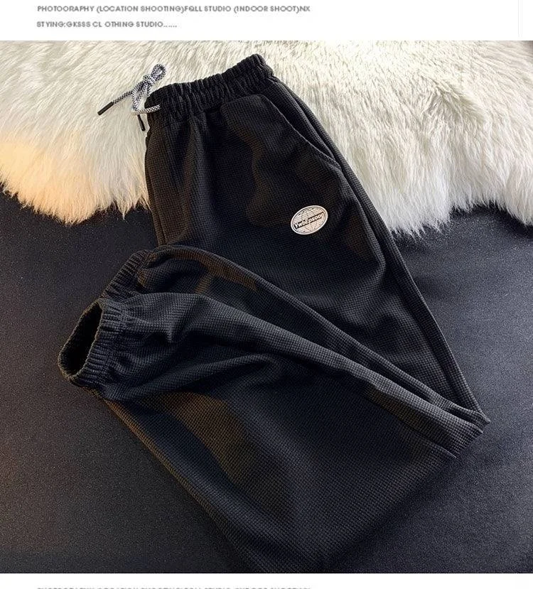 

ey Sports Casual Pants for Men Autumn 2024 New Sle Youth Loose Fit Long Trousers with Cuff Versatile Casual Trousers