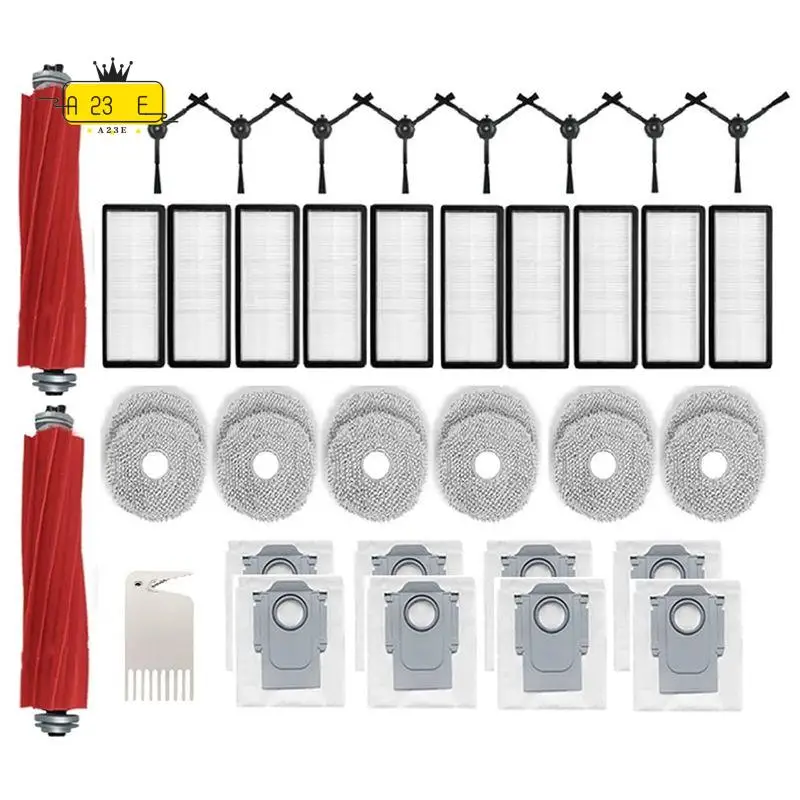 

A23E-для пылесоса Roborock Qrevo S, Qrevo Pro, Qrevo Maxv, Qrevo Plus, запасные части, роликовая щетка, фильтр боковой щетки