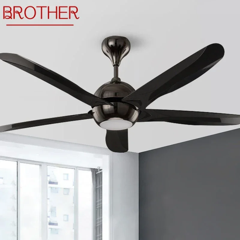 

BROTHER Nordic LED Fan Light Modern Minimalism Restaurant Living Room Study Ceiling Fan Light Remote Electric Fan Light