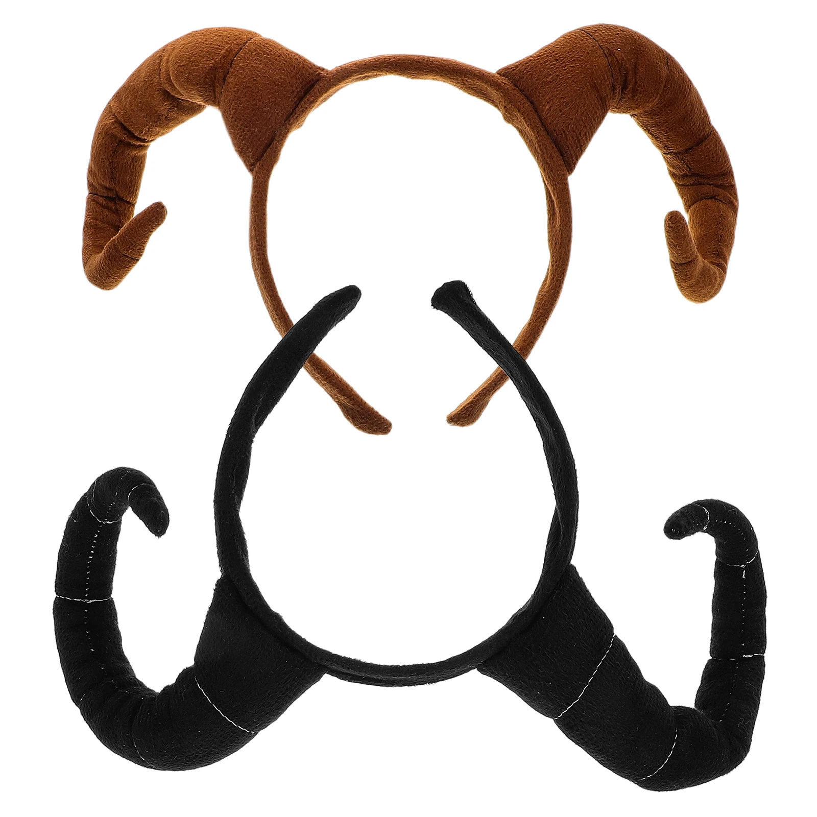 

2pcs Animal Hair Accessories Realistic Antelope Horn Headband for Halloween Costume Photo Props Black Sheep Goat Cosplay