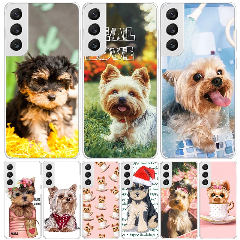 Yorkshire Terrier Dog Puppy Phone Case For Samsung Galaxy S24 S23 S22 S21 FE S20 Ultra S10 Plus S10E S9 S8 + Art Customized Coqu