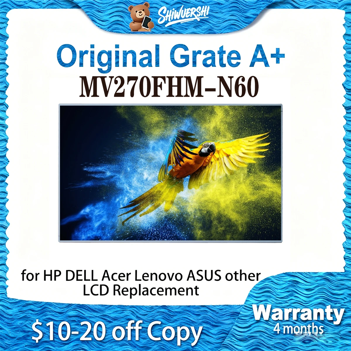 

27-дюймовый оригинальный новый MV270FHM N60 MV270FHM-N60 TFT-ЖК-экран с разрешением 1920*1080P монитор для запасной части