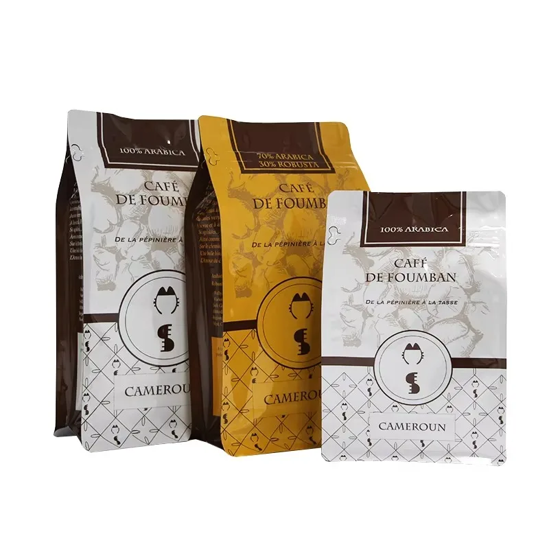 

Custom Coffee Packaging Bag｜Flat Bottom Coffee Bean Pouch｜Stand Up Storage Bag