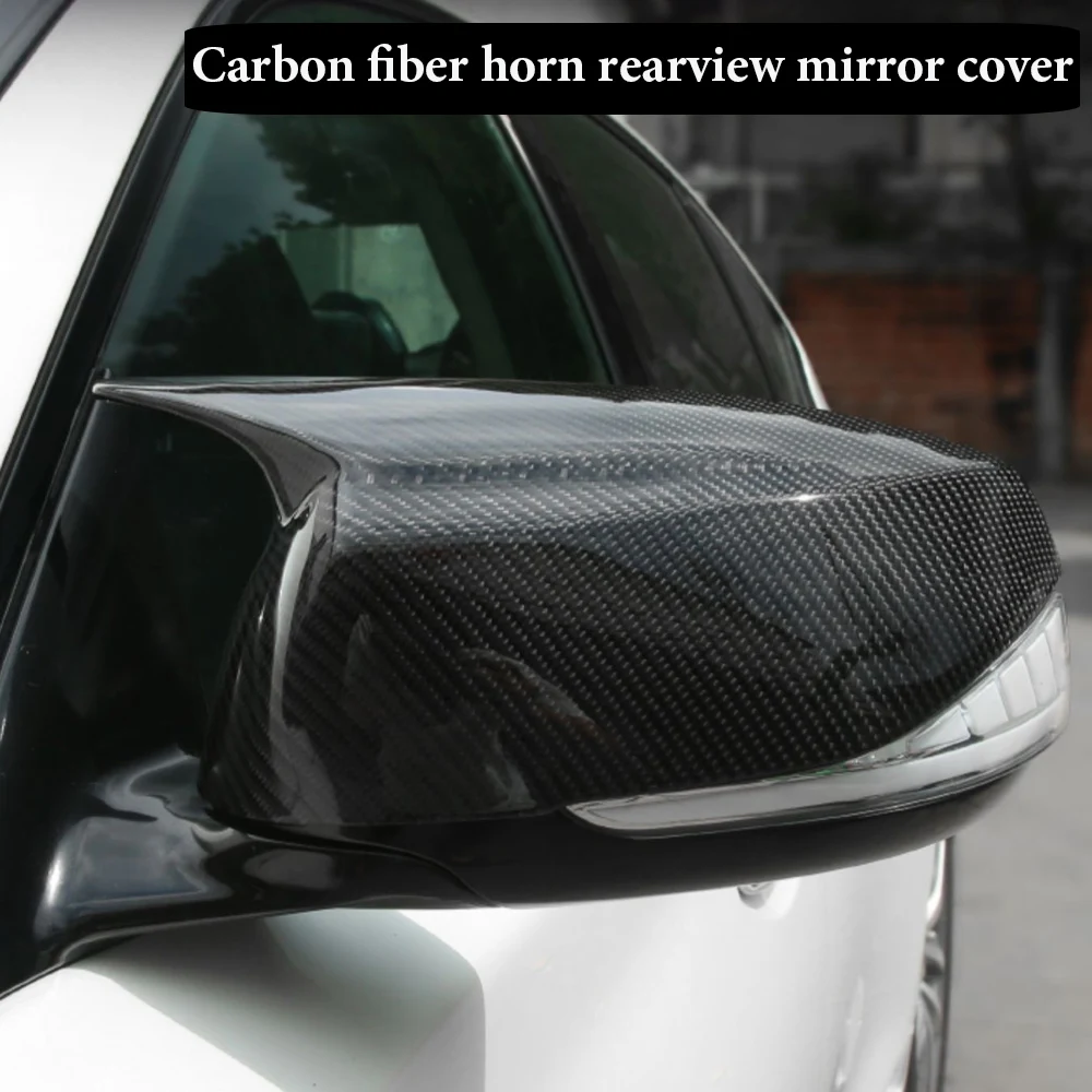 

Car side Horn Replacement for Infiniti Q50 Q60 Q70 SQ50 XQ30 2014-2020 Rearview Mirror cover caps Bright Black/Carbon