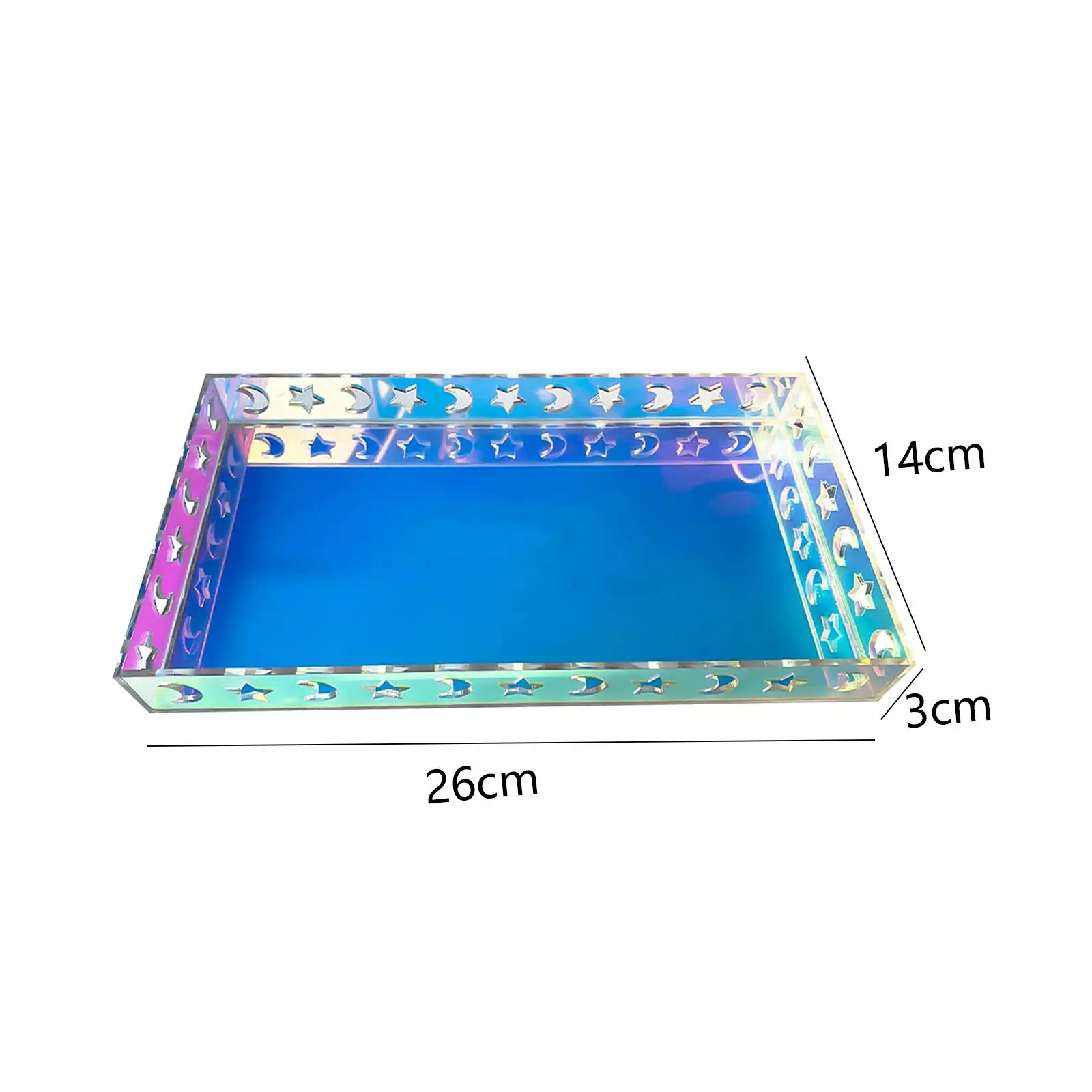 Iridescent Acrylic Bathroom Tray Jewelry Display Holder Dessert Plate Vanity