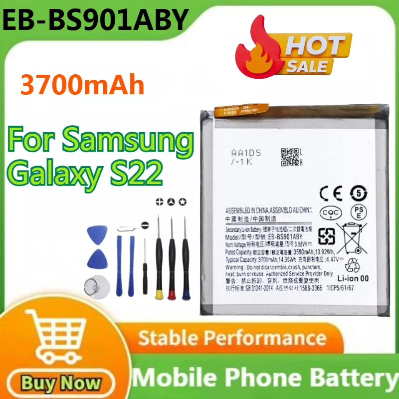 

Новый аккумулятор EB-BS901ABY EB-BS906ABY EB-BS908ABY для Samsung Galaxy S22/S22 Plus/S22 Ultra + инструменты