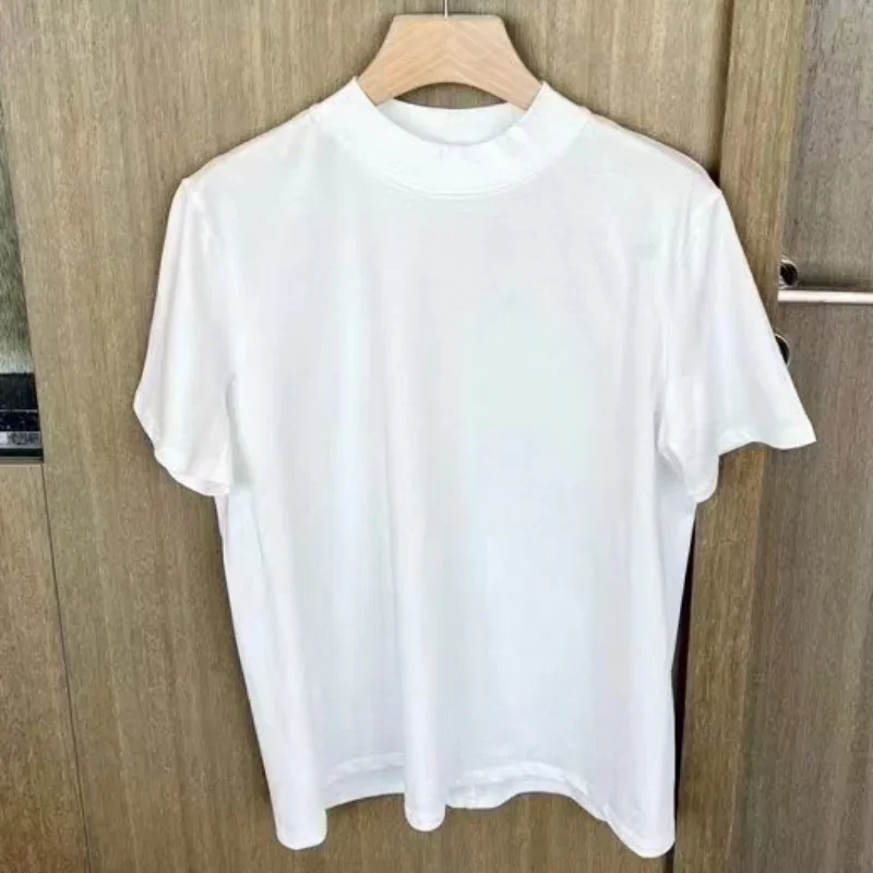 

Spring and Summer New American Style Minimalist Wide Ribbed High Weight Round Neck Short-sleeved T-shirt