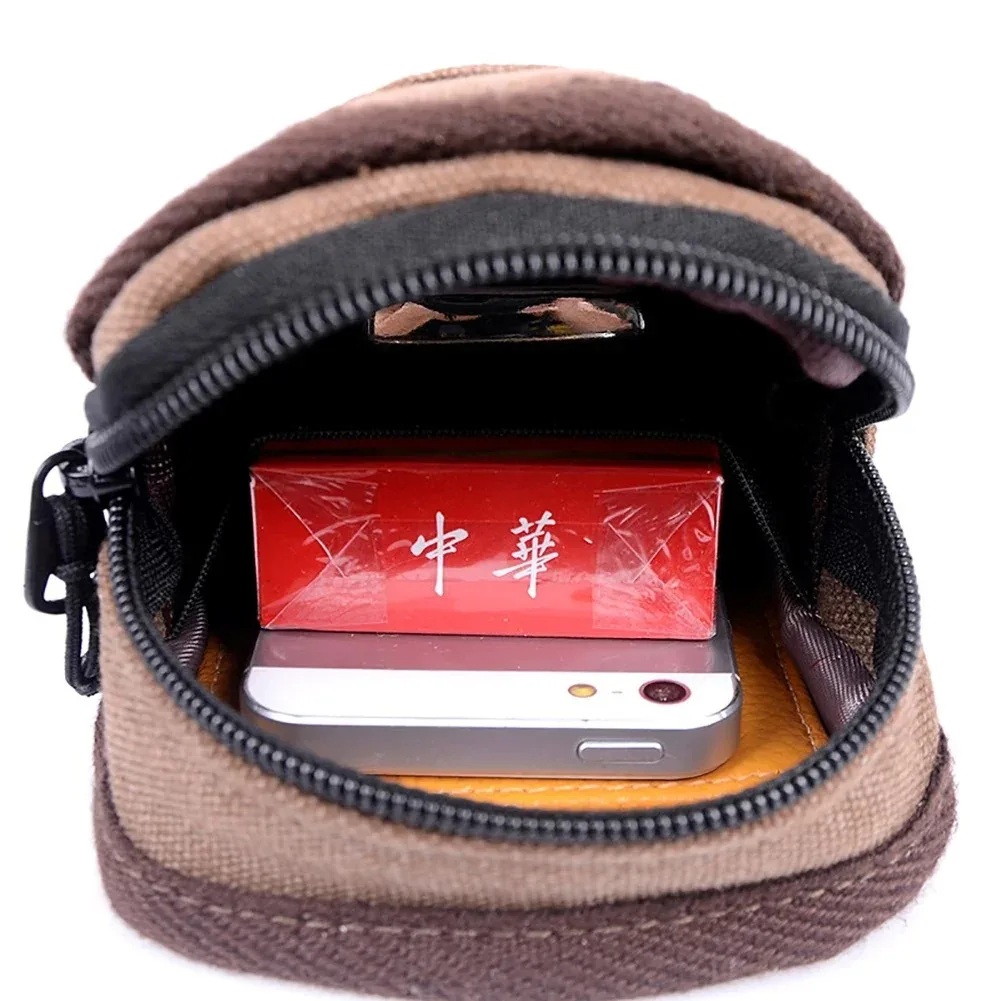 Schleudertasche mit Haken, tragbare Outdoor-Taillentasche aus Segeltuch, Münzgeldbörse, taktische Taschen, Jagd, Sportzubehör für Männer – Detail 4