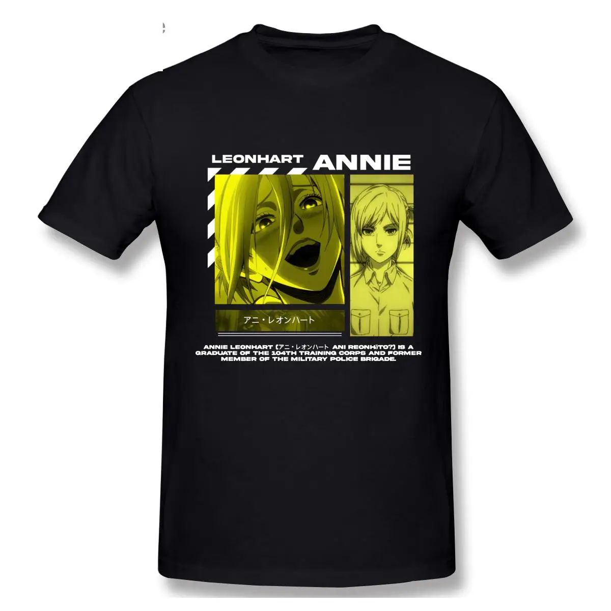 T-shirt Cartoon Anime Annie Leonhart Aesthetic Attack On Titan Short Sleeve Casual Men O-neck 100% Cotton Tshirts Tee Tops