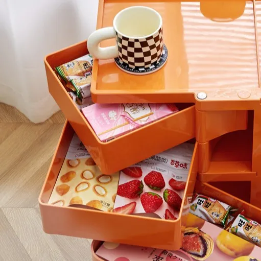 Two-layer drawer trolley storage cosmetic sundries storage cabinet