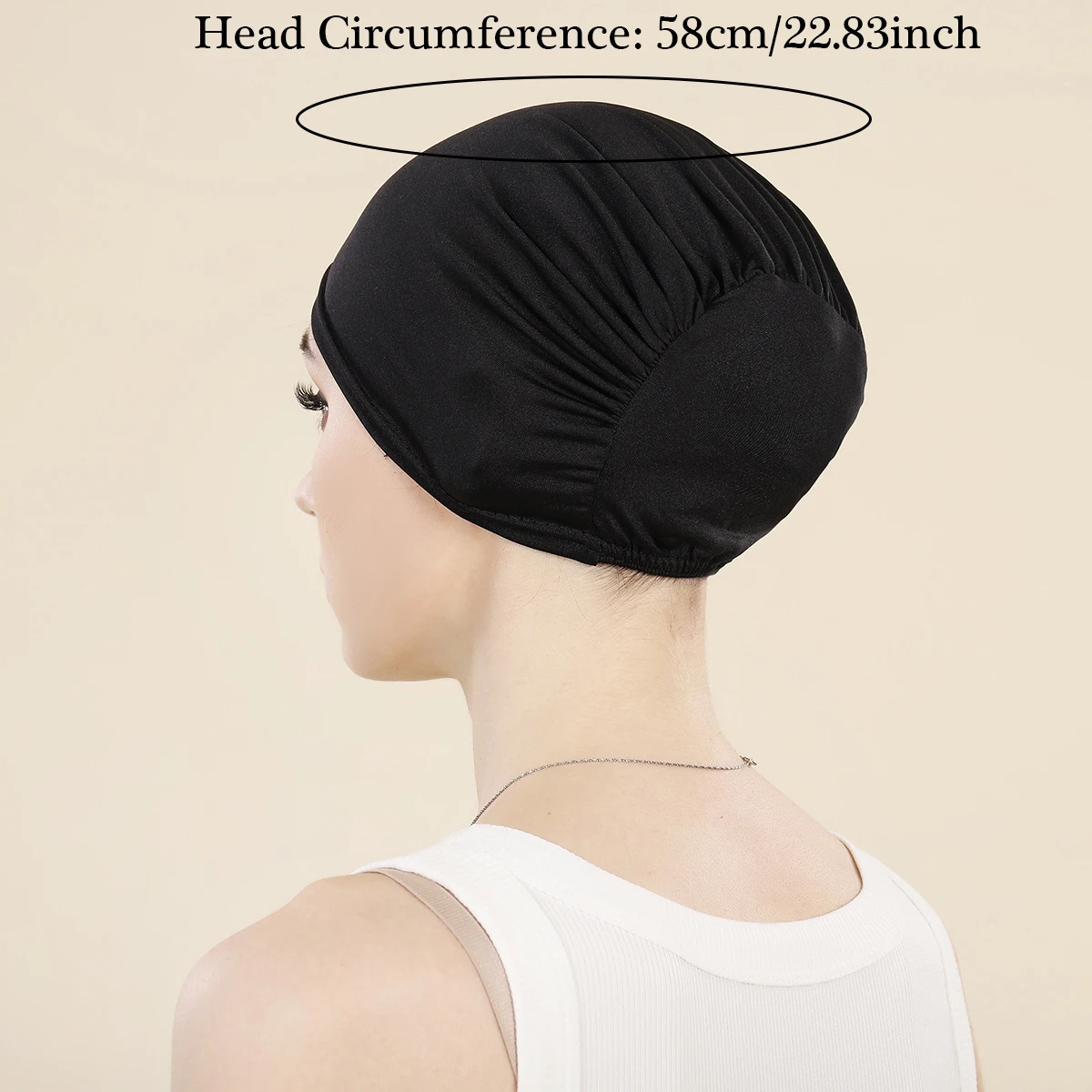 สีทึบหมวกด้านในผู้หญิงหมวกฮิญาบมุสลิมแฟชั่นหมวกอาหรับหมวกอินเดีย Bonnet พร้อมสวมใส่ Headcover