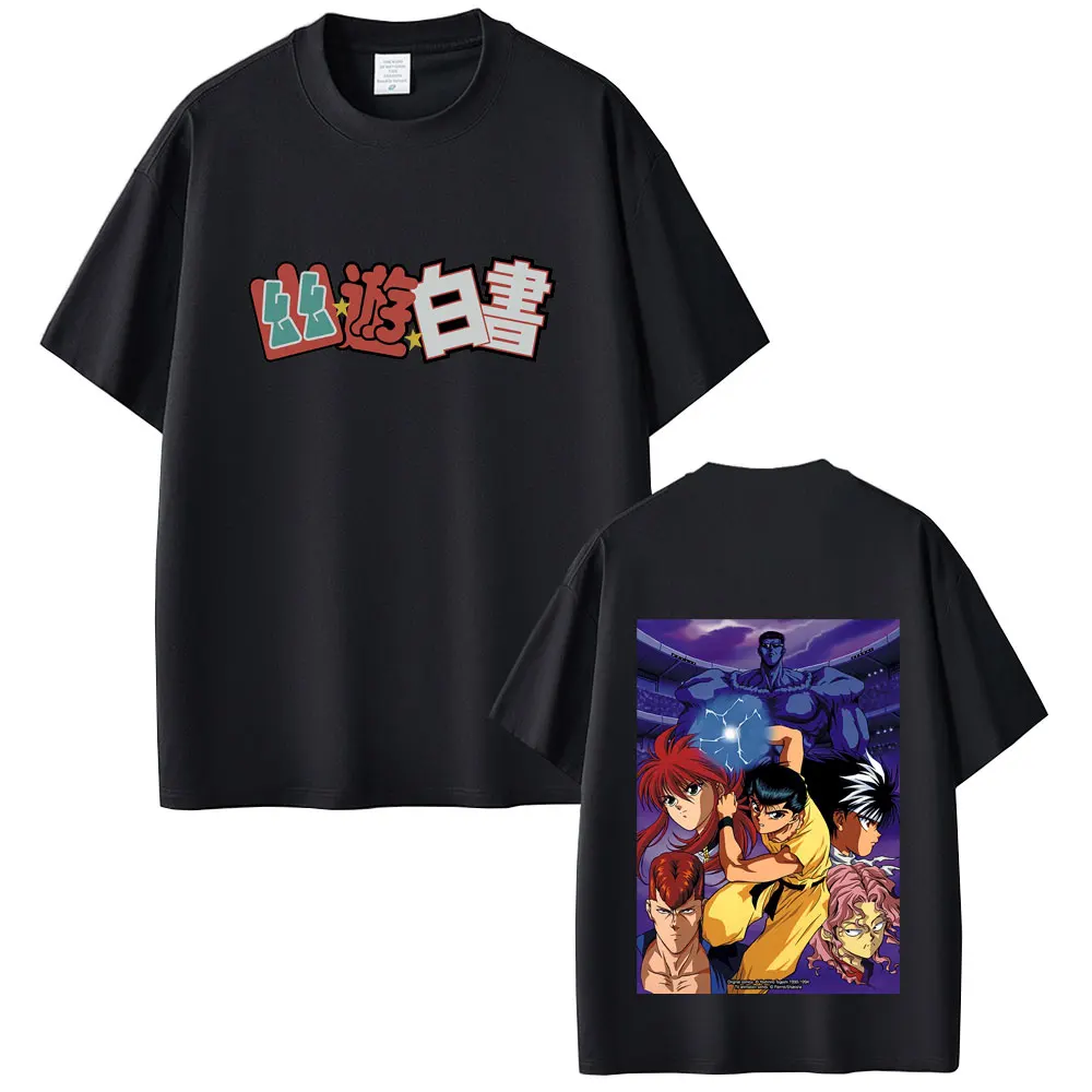 

Anime YuYu Hakusho Urameshi Yuusuke Graphic T-shirt Men Women Casual Oversized Crewneck T Shirts Male Fashion Vintage Streetwear