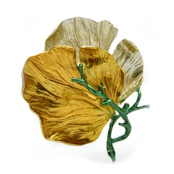 Leaves brooch pins for Women enamel with 3-color party accessory brooches for women