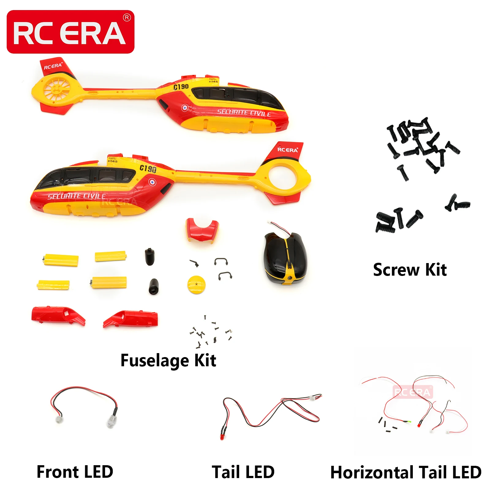 RC ERA C190 H145 스케일 RC 헬리콥터 원래 부품 동체 바디 로터 헤드 블레이드 그립 스와시 플레이트 메인 기어