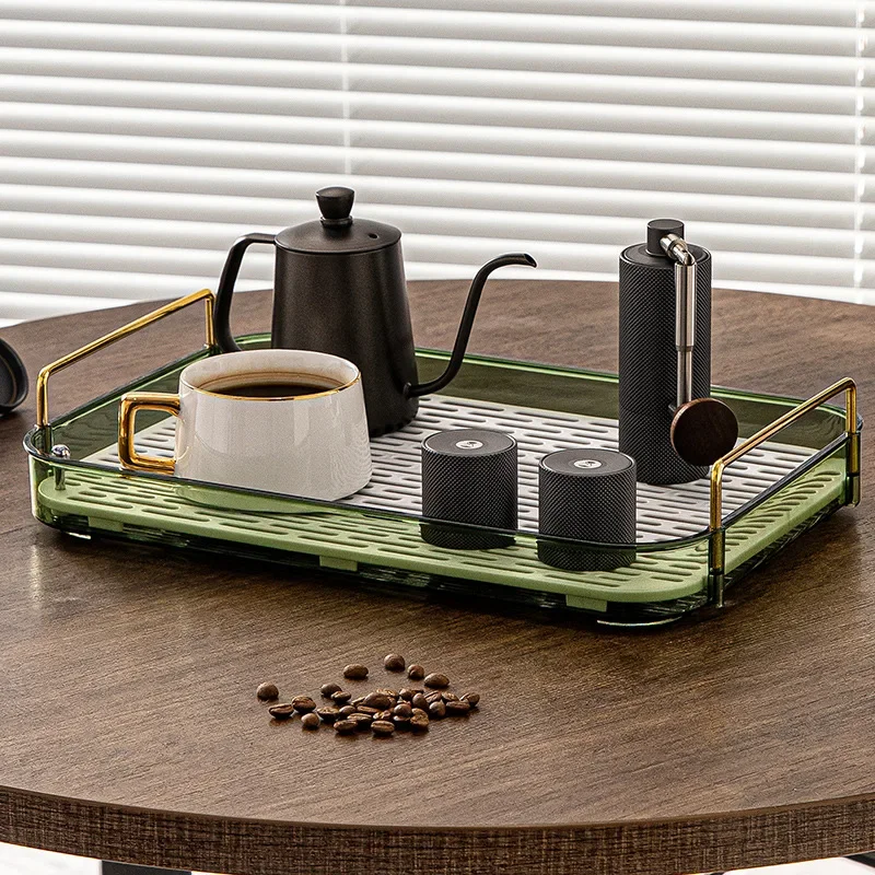 

Single-layer tea set storage plate cup tray household tea tray living room drain plate cup storage rack coffee storage rack