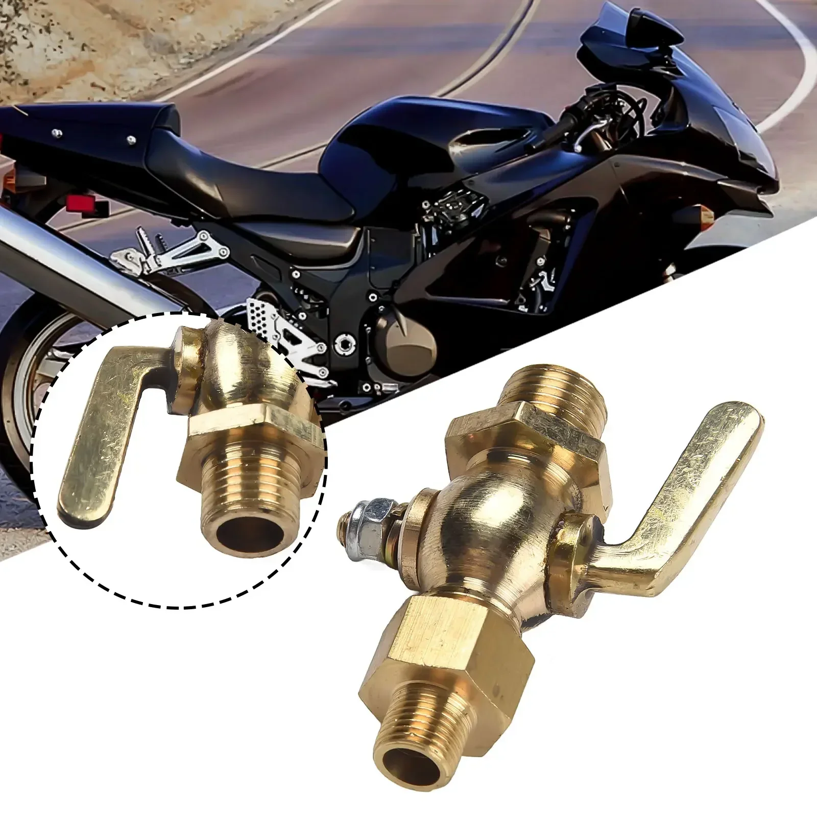 For Vintage Motorcycles Brass Petcock Valve Air Intake Fuel Delivery Accessories Standard Pattern Switch Rotation view 2